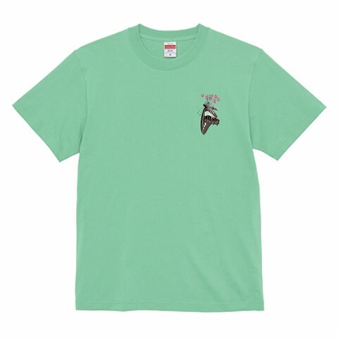 アオスジアゲハのTシャツ緑色