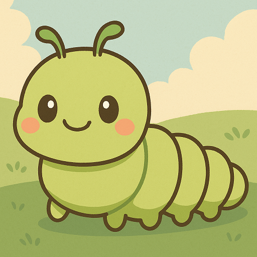 かわいいイモムシのイラスト